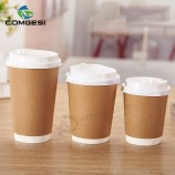 Eco-Vriendelijke biologisch afbreekbare beste merkkwaliteit 8oz 12oz 16oz kraft koffiekopje chinese Europa Amerika design stijl