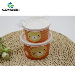 Eventi del festival viaggio divertente design stile kraft coppa gelato con coperchio grossista produttore domer coperchio piatto