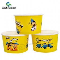 Divertente design stile festival eventi viaggio partito kraft gelato tazza di carta con coperchio coperchio fornitore in anhui shengzhen zhejiang