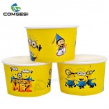 Taza de papel del helado de kraft del partido del viaje de los eventos del festival del estilo del diseño divertido con el proveedor de la cubierta de la tapa en Anhui Shengzhen Zh