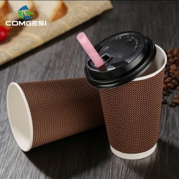 절연 에코-친절 한 사용자 지정 된 로고 일회용 이중 벽 종이에 골 판지 종이 컵