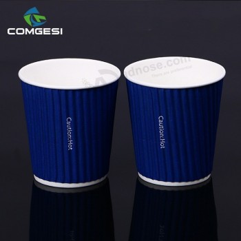 Insulated eco-friendly customized logo disposable Double wall corrugated paper cups 16oz