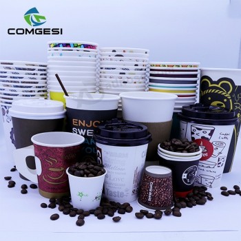 beverage food use floex offset beautiful elegant colorful paper disposable cup and lids wholesaler in anqing china