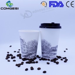 Bicchierini usa e getta con coperchi_doppiatori di carta a doppia parete_piatti e piattini da tè personalizzabili