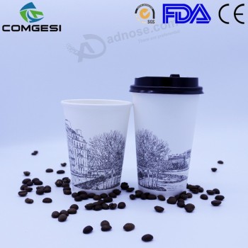 disposable drinking cups with lids_double wall ripple paper cups_disposable tea cups and saucers