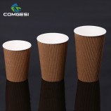 Fornecimento fabricante atacado reciclável barato personalizado marca de cor impresso negócio descartável café papel copo 16 oz