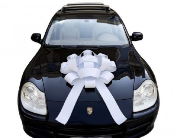украшение большой белый автомобиль подарочная упаковка натяжной лук ленты
