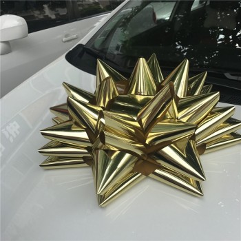 Manufature Foil Metallic Gift PP Ribbon Christmas Star Bow