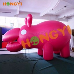 Activités de décoration hippo gonflable géant modèle de ballon gonflable hélicoptère hippo animal