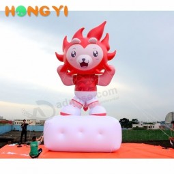 A mascote inflável do leão da propaganda figura bonito dos desenhos animados infla o modelo para a promoção do adver