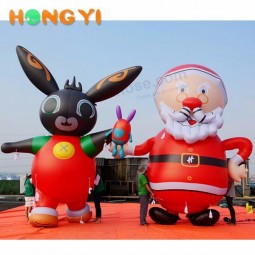 Grand père noël gonflable et ballon gonflable d'hélium de modèle de dessin animé de lapin gonflable mignon pour un décor de Noël