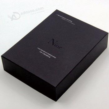 Caja de regalo negra mate de empaquetado de la camiseta de alta calidad de la impresión de encargo