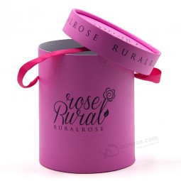 豪华定制logo印刷圆形粉红色纸板批发玫瑰盒