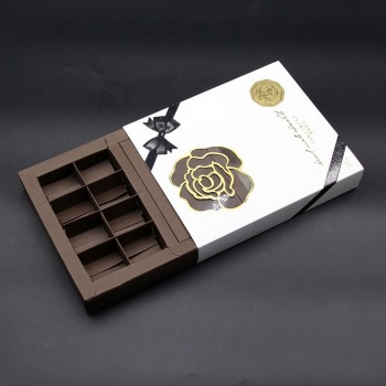 Wholesale custom printed luxury gift packaging cardboard empty paper chocolate box with your logo