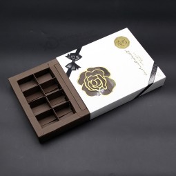 Venta al por mayor personalizada impresa regalo de lujo embalaje cartón vacio papel chocolate caja