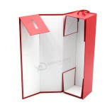 Venta al por mayor personalizada impresa de lujo plegable de cartón de papel caja de vino