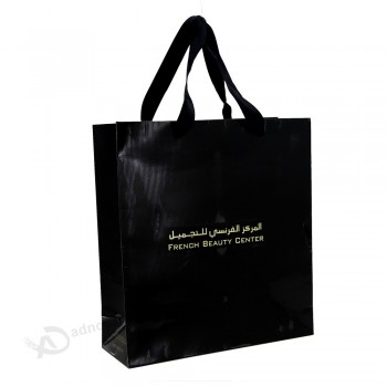 Wholesale black Embossing high quality small jewelry manufacturer paper bags