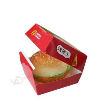 Boîtes d'emballage de poulet frit en papier alimentaire plié en carton imprimé personnalisé pour le déjeuner de frites