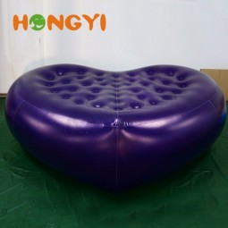 Forma inflável do coração sofá preguiçoso almofada de cama inflável desigual com punho