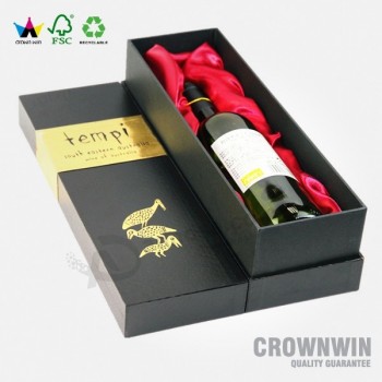 Crownwin caja de empaquetado del vino de lujo del cartón al por menor con el logotipo