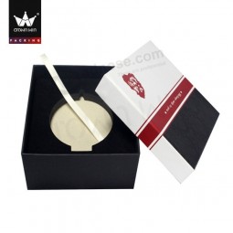Imballaggio di scatola di candela del cartone di lusso nero logo stampato