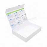 Caja de regalo de papel rígido en forma de libro de embalaje de cartón rígido blanco de lujo personalizado