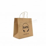 Logotipo personalizado marrom kraft sacos de papel de embalagem de alimentos