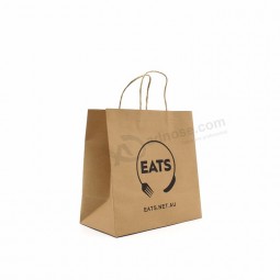 Logotipo personalizado marrom kraft sacos de papel de embalagem de alimentos