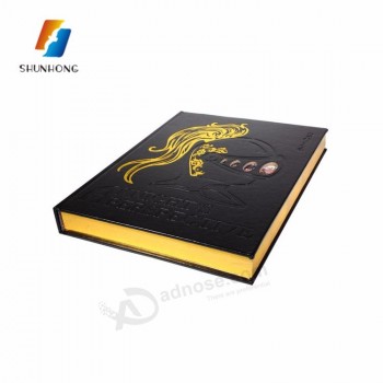 Impressão de livro de borda de ouro barato grosso personalizado de capa dura
