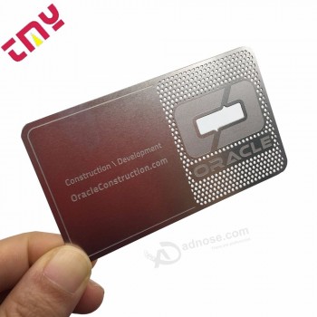 Corte a laser personalizado impressão em aço inoxidável cartão de visita de metal, cartão de visita em aço inoxidável impressão em branco