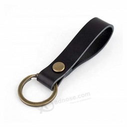 Impression en gros porte-clés simple porte-clés en cuir blanc