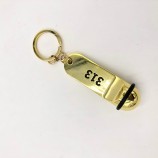 Cool design customized shinny golden metal keychain