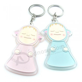 Usine de porcelaine personnalisée keychain acrylique de forme de fille mignonne