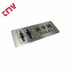 Avertissement de sécurité en acier inoxydable plaque de signe de toilette en métal plancher humide