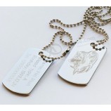 Dog tag di animali e materiale metallico