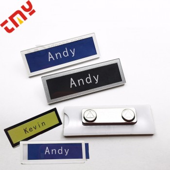 Magnetic Name Badge,Plastic Magnetic Reusable Name Badge With Window