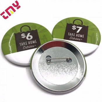 Sublimation Metal Material Blank Round Heart Plain Size 25MM 44MM 58MM 37MM Button Badge With Pin Wholesale