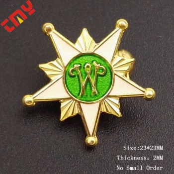 Emblema em forma de estrela de metal xerife, emblema de pino em forma de estrela para venda