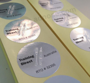 Zelfklevend glanzend zilver garantie etiket hologram stickers