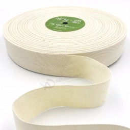 Cinta de sarga tejida de algodón orgánico con logo personalizado impreso
