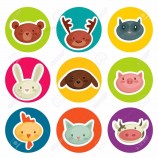 Adhesivo de dibujos animados extraíble personalizado redondo