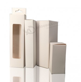 Caja de regalo blanca de papel de lujo con papel de ventana de PVC transparente