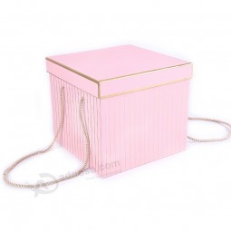Fábrica de atacado barato personalizado flor caixa de embalagem caixa de flor rosa