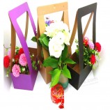 High quality customized kraft/card paper gift box packaging flower box with handle and your logo