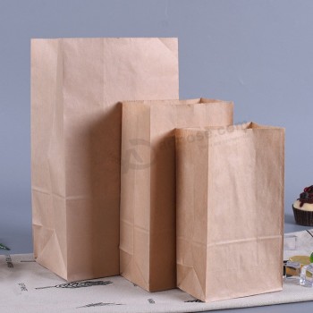 Factory Food Printed Plain Brown Kraft Paper Take out Packaging Bags Wholesale with your logo