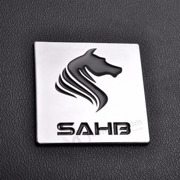 Personalize o logotipo feito sob encomenda barato do cavalo de carro 3d do cromo