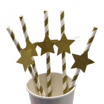 Food grade star printed paper drinking straws