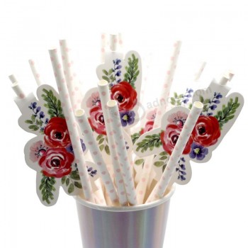 Eco-friendly waterproof degradable party decorative paper biodegradable drinking straw
