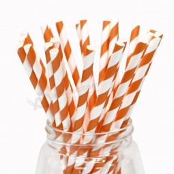 Oem工場低価格生分解性飲料紙ストローパーティー装飾ストライプ紙ストロー