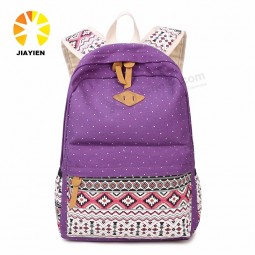 3个 custom student canvas antitheft rucksack backpack